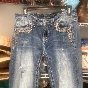 Miss Me Light Wash Mid Rise Jeans. Size 30.